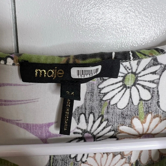 MAJE- Ruffled floral-print cotton-poplin mini dress Size 34 (XS) RTR - Picture 5 of 12